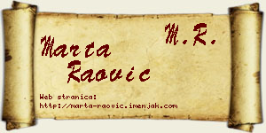Marta Raović vizit kartica